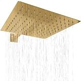 Dona D Cor Ducha Chuveiro Dourado 30x30 Quadrada Inox De Parede Ducha Slim Cascata 30cm A Gas Braço 40cm Horizontal Banheiro Gold Luxo