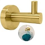 Dona D Cor Gancho Cabide Porta Toalha Dourado Escovado Banheiro Suporte Toalha Parede Pendurador Cabideiro Simples Toalheiro Multiuso Inox 304 Fosco Gold Luxo
