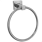 Dona D Cor Porta Toalha Redondo Cromado Suporte De Parede Argola Banheiro Luxo Toalheiro Lavabo Porta Toalha De Rosto Mãos Anel Metal Inox Prata Brilhoso