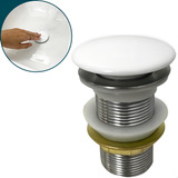 Dona D cor Valvula Ralo Click Tampa Branca 1 1 4 Ceramica Cuba Banheiro Acabamento Brilhoso Cor Branco