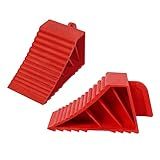 Donext Calços De Roda De Borracha Resistente Calços De Pneu Para Trailers De Viagem Trailers Trailers E Caminhões Pacote Com 2 Vermelho