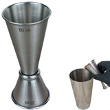 Dosador De Inox Duplo Japones Profissional Escala 25 50ml