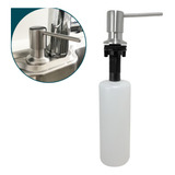 Dosador Detergente Sabão 500ml Inox Cozinha Pia Cuba Reto