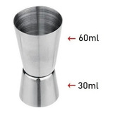 Dosador Duplo Inox 30ml 60ml Copo Medidor Bebidas Drinks