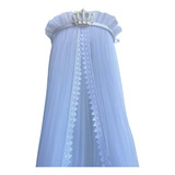 Dossel Liso Com Coroa Imperial Branco E Mosquiteiro Berço