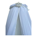 Dossel Liso Coroa Imperial Branco E Mosquiteiro Voil Berço