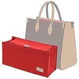 Doxo Organizador De Bolsa- Inserção De Bolsa- Modelador De Inserção De Bolsa- Bolsa Em Bolsa Com Bolso Interno De Zíper YYK Para Bolsa De Livros LV ONTHEGO E Dor -vermelho Com Capa- XL-ONTHEGO GM - BOOK TOTE-