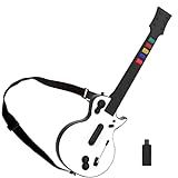 DOYO Guitar Hero Controller For PC And PS3  Wireless Guitar For Guitar Hero 3 4 5 And Rock Band 1 2 Games  Guitar Hero Guitar With Strap  5 Keys White 