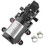 Doytn Bomba De água Doce De 12 V CC Com 2 Braçadeiras De Mangueira Bomba De Diafragma De 12 Volts Bomba De Pulverização Autoescorvante Com Interruptor De Pressão 4 5 L Min 1 2 GPM 110 PSI Ajustável