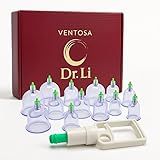 Dr- Li - Kit Com 12 Ventosas Para Massagem E Ventosaterapia Com Bomba Manual - Terapia Natural Para Alívio De Dores E Circulação E Massagem Estética - Ideal Para Clínicas- Massoterapeutas E Esteticistas