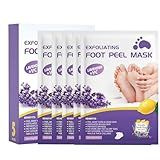 Dr-Pedi Máscara De Peeling Para Os Pés -5 Pares- Esfoliante Natural Pele Seca E Morta- Secos Rachados- Calosidades- Spa- Macia Bebê- Feita Com Extrato Lavanda- Mulheres Homens