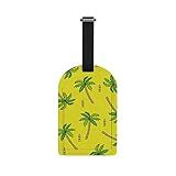DreamBay Etiquetas De Bagagem Para Mala Doodle Green Palm Tree Travel Bag Tags Capa De Privacidade Cartão De Nome De Endereço Identificar Etiquetas Com Laço Para Bagagem 1 Peça