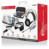 DreamGEAR Kit Gamers Para Nintendo Switch Oled Headset Para Jogos Com Fio Com Drivers De 50 Mm 2 Protetores De Tela Pegada Ergonômica Estojo De Viagem Switch Oled Pegas Joy Con E Carregador D