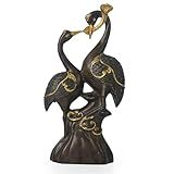 DreamsEden Decoração De Arte Pequena De Bronze Escultura Vintage De Guindaste De Casal Decoração De Casa Decoração De Mesa De Prateleira De Sala De Estar De Aniversário De Casamento