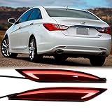 Dreamseek Luz Traseira Do Para Choque Traseiro Refletor LED Para Hyundai Sonata YF 2011 2012 2013 2014 Lanterna Traseira De Freio De Condução Com Lâmpada De Seta Sequencial Dinâmica Estilo Anzol Lente Vermelha 