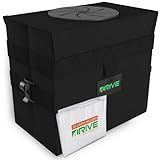 Drive AUTO Collapsible Car Trash Can With 20 Bags - Leakproof- Black- Medium