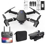 Drone E88 Pro 4K Com Câmera Dupla HD- Wi-Fi FPV- Design Dobrável- Controle Remoto E Bolsa De Transporte - Preto -1 Bateria-