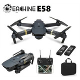 Drone Eachine E58 Câmera Full Hd 2 4ghz 2 Bateria   Case Cor Preto