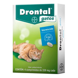 Drontal Gatos 4kg Vermifugo 4 Comprimidos Bayer