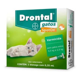 Drontal Gatos Spot On 0 35ml Vermífugo 0 5 A 2 5 Kg Bayer