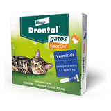 Drontal Gatos Spot On 0 7ml Vermífugo 2 5 5 0kg Bayer