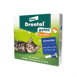 Drontal Gatos Spot On 0 7ml Vermífugo 2 5 5 0kg Bayer