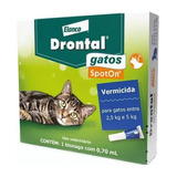 Drontal Gatos Spot On 0 7ml Vermífugo 2 5 5 0kg Bayer