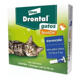 Drontal Gatos Spot On 0 7ml Vermífugo 2 5 5 0kg Bayer