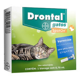 Drontal Gatos Spot On 0 7ml Vermífugo 2 5 5 0kg Bayer