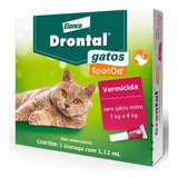Drontal Spot On 1 12ml Vermicida Para Gatos 5 A 8kg Bayer
