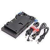DRRI Placa De Bateria De Montagem Dourada Com Braçadeira De Haste De 15 Mm Múltiplas Saídas USB DC D-tap Para Câmeras DSLR - Monitor LCD - EVF- Luz LED