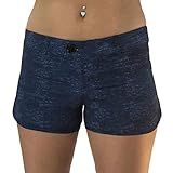 Dry Dudz Bermuda Atlética Feminina Forro De Biquíni Natação Corrida Azul Marinho Mesclado M