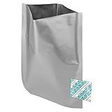 Dry Packs Sacos Mylar De 25 4 X 35 5 Cm E Absorventes De Oxigênio De 300 Cc Pacote Com 100 Unidades Para Envio E Armazenamento De Alimentos 25 4 X 35 5 Cm 1 Galão Prata