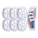 Dsd 6pcs Colorido Led Piscina Luz Com 6 Remoto