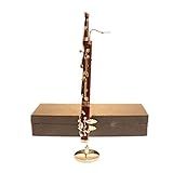 Dselvgvu Fagote Em Miniatura Com Suporte E Estojo Mini Réplica De Instrumento Musical Acessórios De Casa De Bonecas Colecionáveis Modelo Ornamento Doméstico 15 Cm 