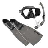Dua Pro Kit Mergulho Respirador Snorkel Máscara E Nadadeira