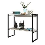Duartmoveis Aparador Com 2 Prateleiras Decorativo Moderno Preto Off White