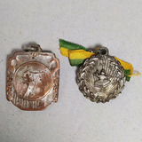 Duas Antigas Medalhas Em Metal Honra Ao Mérito E Outra