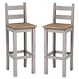 Duas Banquetas Altas De Madeira Cinza Lavado 107 Alt X 38 Larg X 39 8 Prof Móveis Para Cozinha E Área Gourmet Acabamento Em Cera Madeira Pinus Elliottis PENSE DENTRO DA CAIXA