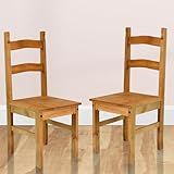 Duas Cadeiras De Madeira Maciça Marrom Antique - 99-5 Alt X 40-8 Larg X 47-4 Prof - Cadeira Para Mesa De Jantar- Design Campo-Chic - Acabamento Em Cera- Madeira Pinus Elliottis - PENSE DENTRO DA CAIXA