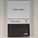 Duas Dobras Couro Rfid Carteira Masculina Calvin Klein