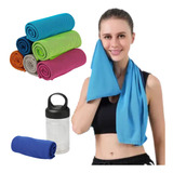 Duas Toalhas Rosto Microfibra Refrescante Academia Fitness