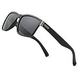 DUBERY Óculos De Sol Vintage Polarizados Para Homens E Mulheres óculos De Sol Quadrados Retrô D518- Preto-preto- Normal