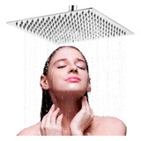 Ducha Chuveiro 30x30 Inox Com Braço 40cm Solar Gás Piscina Cor Prateado