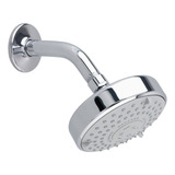 Ducha Chuveiro Aquecedor Solar Gás Flat 5 Jatos Articulado Acabamento Cromado Marca Alpha Hidrometais