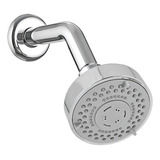 Ducha Chuveiro Articulado 5 Jatos Braço Inox Raro Metais Para Aquecedor Solar Gás Acabamento Brilhante Cor Cromado