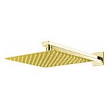 Ducha Cromada Slim Quadrada 20x20cm Dourado Brilhante