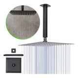 Ducha Externa Piscina Jardim Inox Quadrada 20x20 Preto