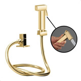 Ducha Higiênica De Banheiro Luxo Quadrada Metal Dourado Gold