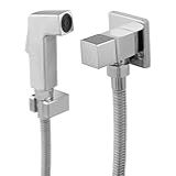 Ducha Higiênica Mangueira 1 2m Completa Quadrado Luxo Com Registro Cromado
